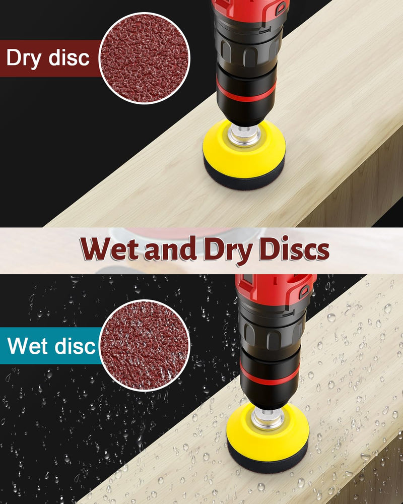 JatilEr 80 pieces sandpaper 50 mm Velcro, 2 inch round sanding pads grit P40 P60 P80 P100 P120 P180 P240 P320 eccentric sander sanding discs pad kit polishing pad adapter for polished car metal wood 80 pieces P40-320 + polishing pad adapter