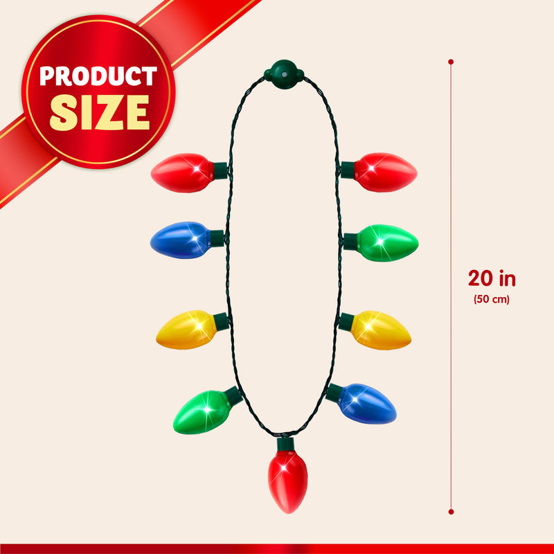 JOYIN 12 Packs Christmas LED Light Up Bulb Necklaces 9 Bulbs LED Necklaces Holiday Costume Accessories for Christmas Xmas Party Favor Party Supply