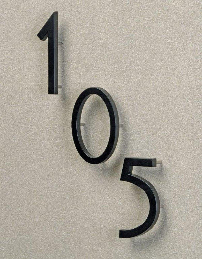 Hy-Ko Floating Mount House Numbers, Modern Raised Metal House Numbers for Outside, Durable Convenient Marking for Home Address with Included Mounting Hardware for Simple Installation 4 6 Inch Black
