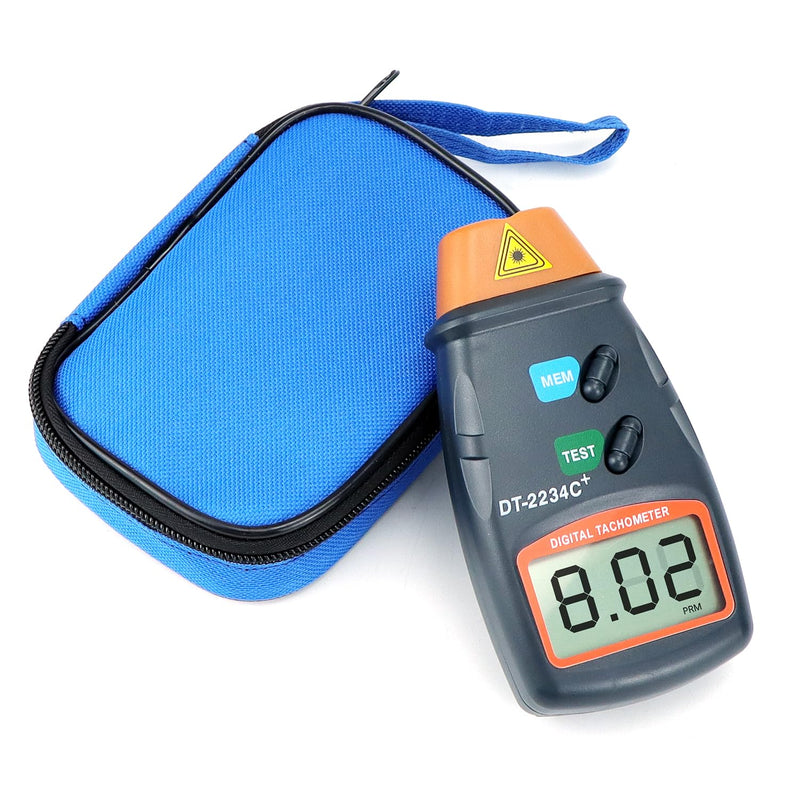 QWORK Digital Tachometer, Non-Contact Laser Photo Tachometer, Large LCD Display, Batteries Not Included