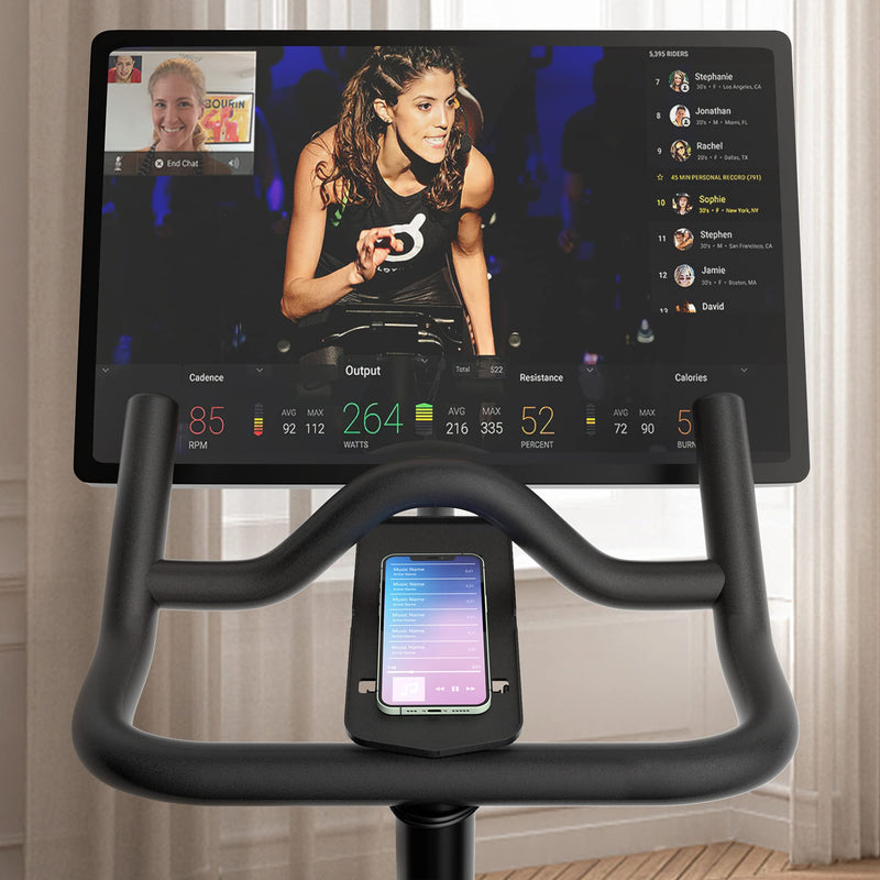 COOLWUFAN Phone Holder for Peloton Bike & Bike+ Accessories, Bike Handlebar Stable Anti-Slippery Phone Mount, Fit for Most Phone Phone Tray