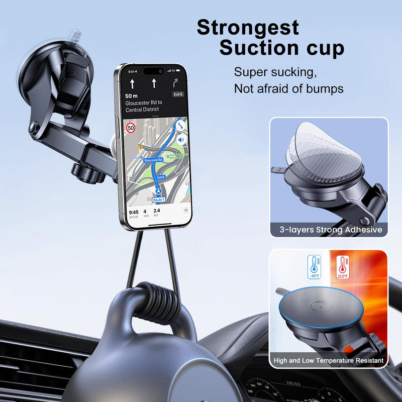 Car Mount for Pop Socket, Dashboard Windshield Car Phone Holder Compatible with Popsocket, Powerful Suction Cup Car Phone Mount Fits All Smartphones with Pop Grip