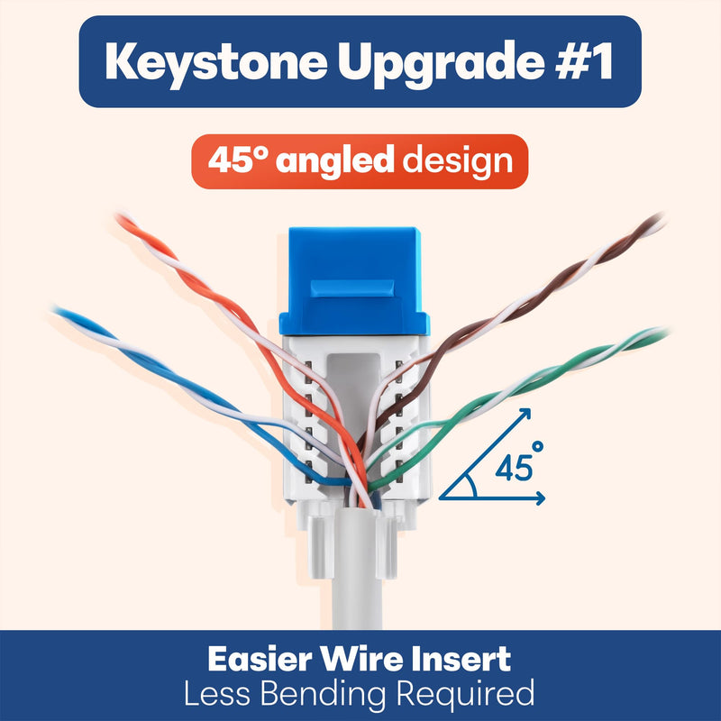 Everest 45Term - 45° Angled Speed Termination Keystone Tool - Time Saver Network Punch Down Tool - To Be Used ONLY with Everest 45° Angled RJ45 Cat5e, Cat6a and Cat6 Keystone Jacks (B0BCHJPRY4)
