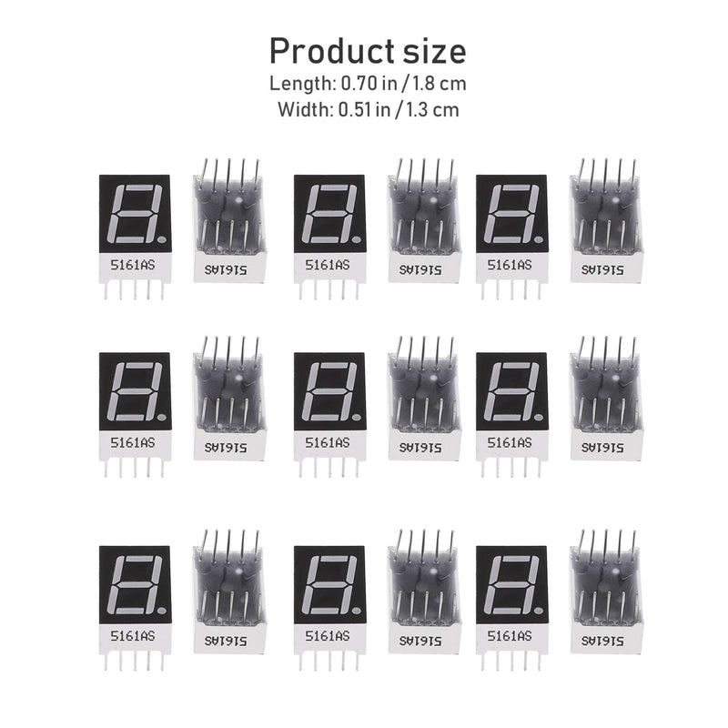 Iplusmile 20pcs Common Cathode 10-Pin 1 Bit 7 Segment 0.5 Red LED Display Digital Tube