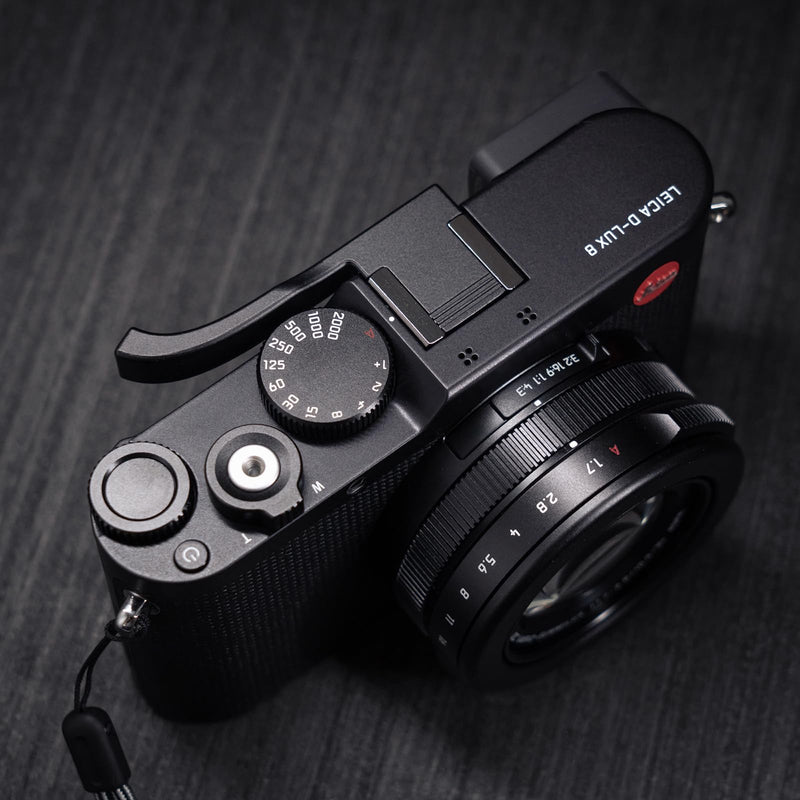 Metal Thumb Up Grip for Leica D-LUX8 DLUX8 Camera, Hot Shoe Thumb Rest Support Grip ，Exclusive Vintage Anti-Slip Pattern, Enhance The camera's Grip Feel (Black) Black