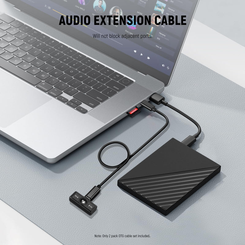 NEEWER 2 Pack OTG Adapter Cable Set, USB C Female to Type C Male + USB C Female to iOS Male, Compatible with iPhone iPad Android KM17 KM15 KM18 KM23 Wireless Microphone, 18"/45cm, LM7