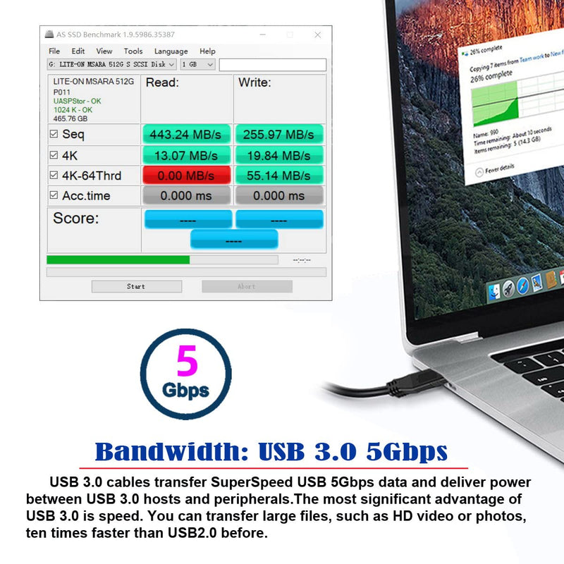 cablecc Low Profile 4 Ports PCI-E to USB 3.0 HUB PCI Express Expansion Card Adapter 5Gbps for Motherboard