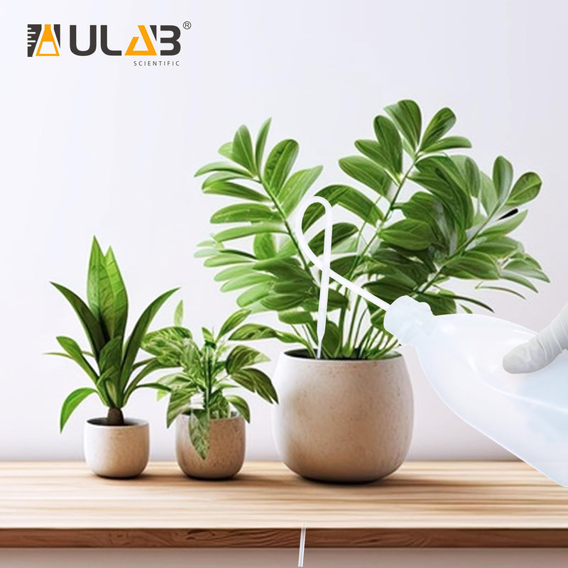 ULAB 6pcs of Vol.500ml (16oz) Wash Bottle, Narrow Mouth Squeeze Bottles, LDPE material, with Long Dispensing Tube, UWB1026 6pcs of 500ml with long tube