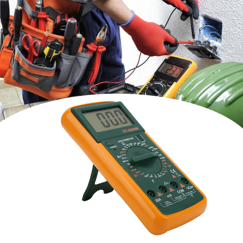 DT-9205M Handheld Multimeter LCD Digital Display Voltage Current Monitor Household Energy Consumption Tester Portable Voltmeter and Ammeter Ohmmeter Resistance Meter with 2 Test Pins