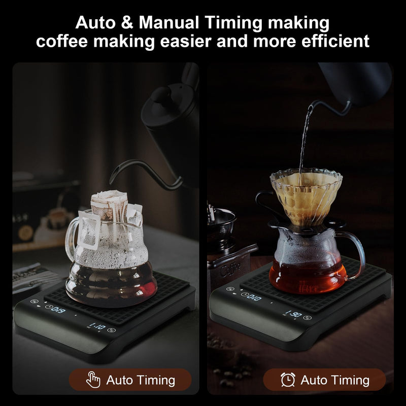 Coffee Scale with Timer,USB Rechargeable 1g/3kg High Precision Accurate Coffee Scale for Drip Espresso and Pour Over Coffee with Auto Tare,Touch Sensor and Silicone Cover (6.6 lbs/3 kg)