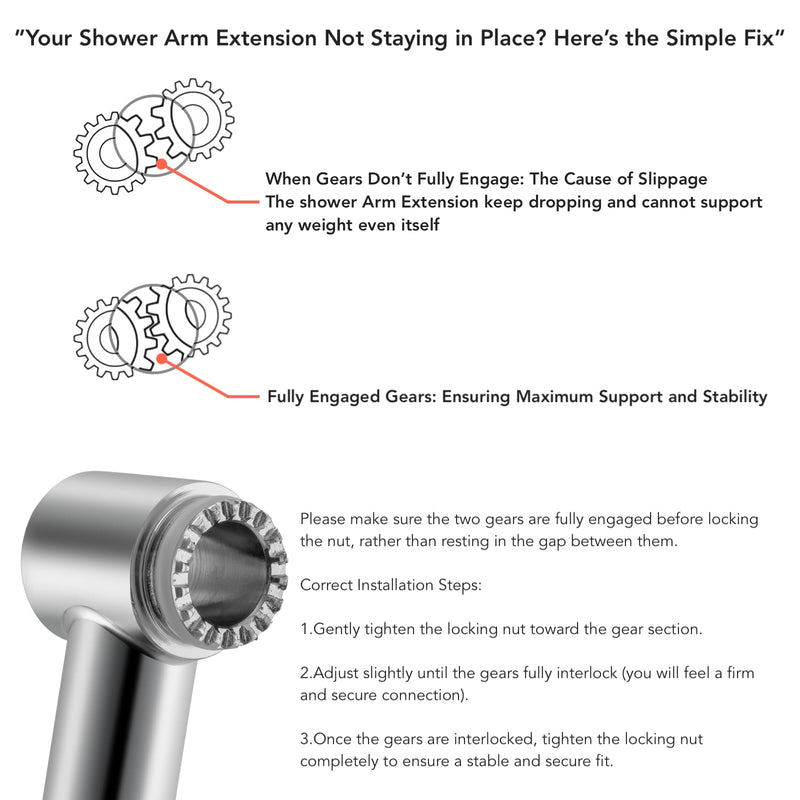 15 Inch Extra Long Adjustable Shower Head Extension Arm With Locking Set Screw, Singing Rain 304 Stainless Steel Angle Height Adjustable, G1/2 Universal Connector Compatible (Oil Rubber Bronze) 15 inch 4. Oil Rubbed Bronze