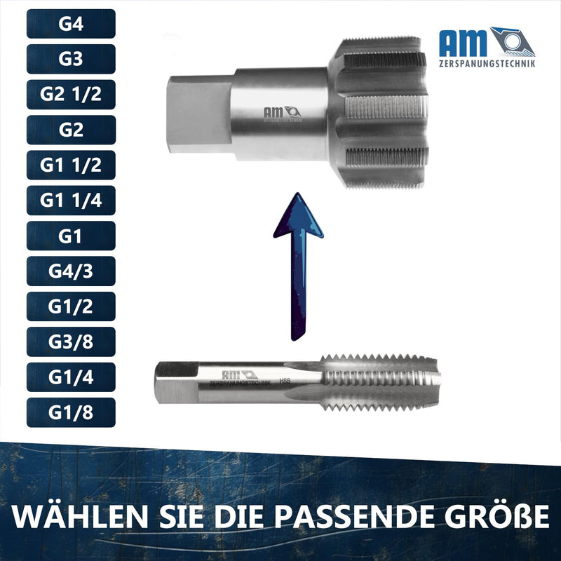 Pipe Tap G1/2 | Tap Cutter Inch | HSS Pipe Tap | Whitworth Pipe Thread G | Cutting Tap Inch Thread - G (BSP) 1/2
