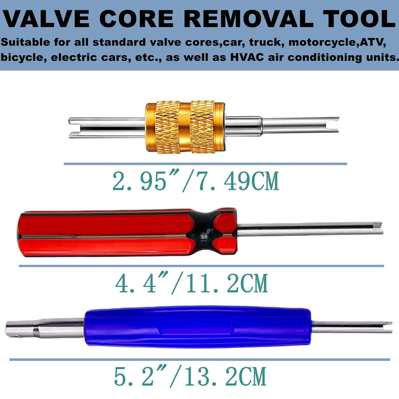 6Pcs Valve Stem Removal Tool Kit, R134 R12 A/C HVAC Air Conditioner Schrader Valve Stem Core Remover Tool 6PCS VAVLE TOOLS