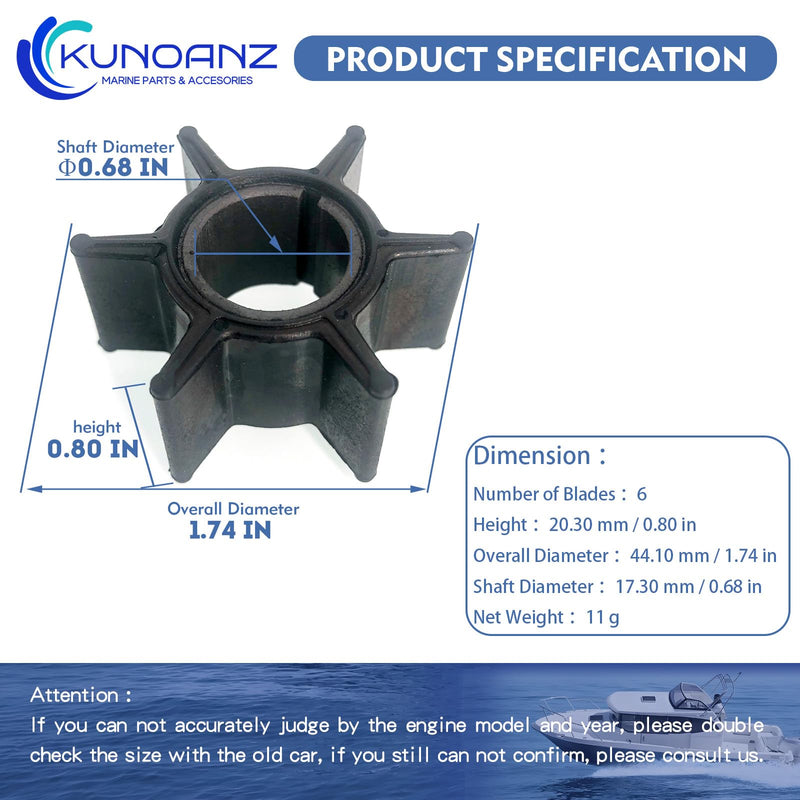 47-16154-1 345-65021-0 Water Pump Impeller For Mercury Mariner 47-161541 25 30 HP 2&4 Stroke Outboard Nissan Tohatsu 345650210 345650210M 345-65021-0M Sierra 18-8923 25HP 30HP 25 30HP