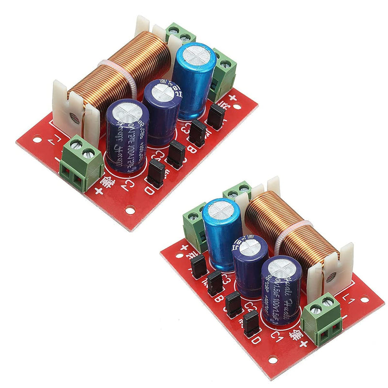 4PCS 400W Adjustable Treble/Bass Frequency Divider Distributor 2-Way Speaker Audio Crossover Filters (4 X) 4 X