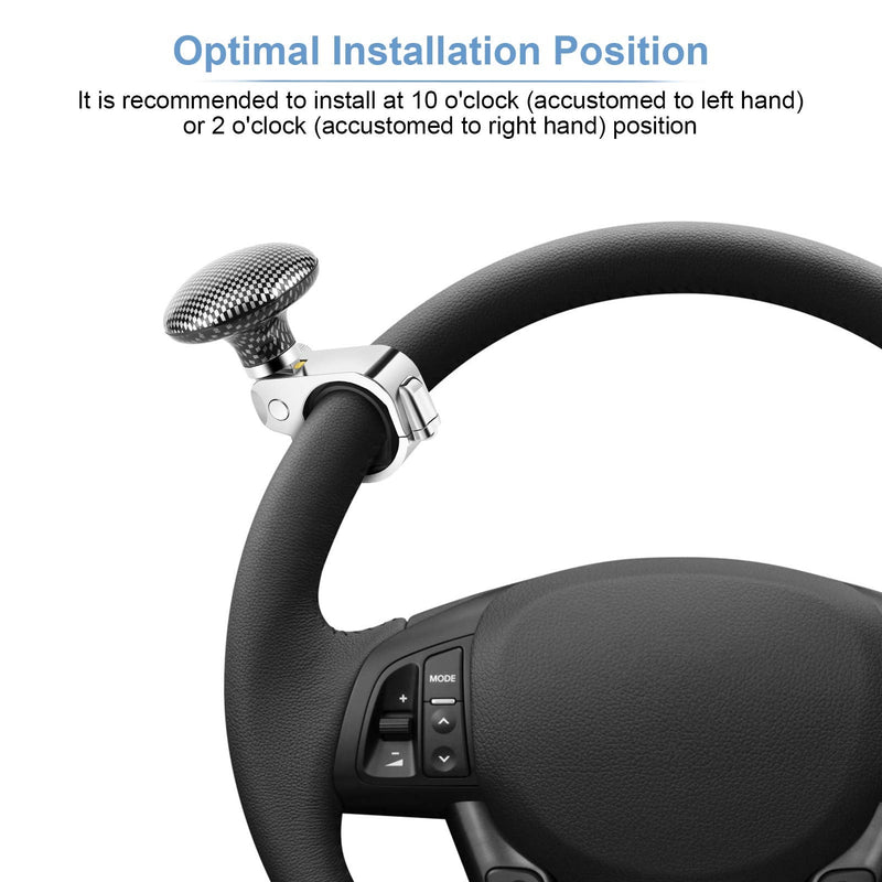 Ejoyous Steering Wheel Spinner Knob Universal Steering Wheel Knob in Car Power Handle Spinner Knob Auxiliary Booster Handle Control (Carbon Fiber)