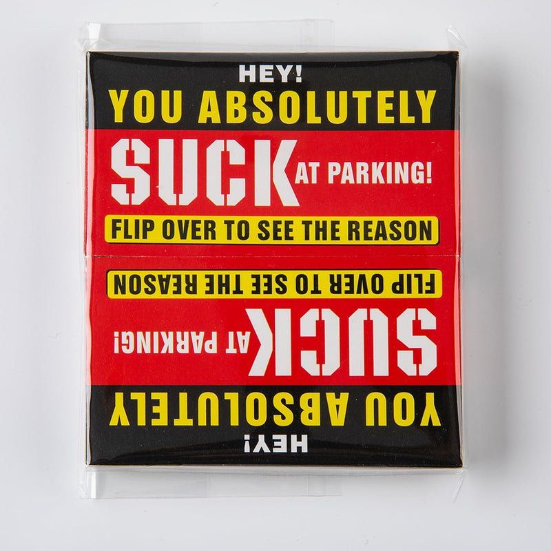 Bad Parking Cards - 100Pcs You Absolutely Suck At Parking Cards -Funny Parking Violation Tickets with Multi Violation Reasons (3.5 x 2 Inches), Red