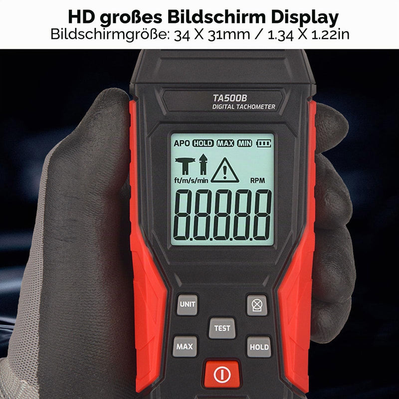 Portable Digital Tachometer 3-100,000RPM Non-Contact Measuring Valve Lockable Tachometer