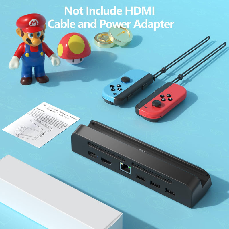 Docking Station for Switch & Switch OLED with Ethernet Port, 4K HDMI TV Hub and USB Ports for Lag-Free Gaming, Ultimate Home Gaming Performance Hub