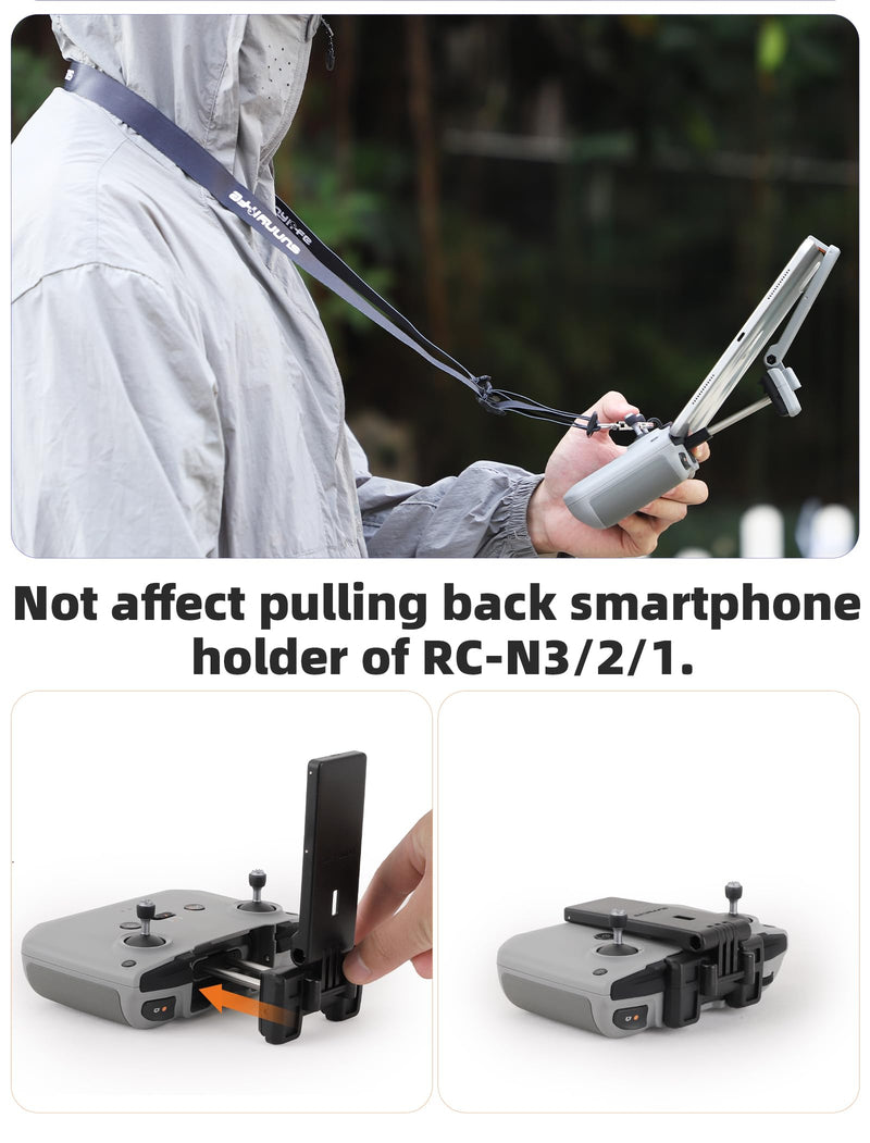 Adjustable Tablet Extended Bracket Holder for DJI Neo /Mini4 Pro/AIR3S Drone Remote Controller RC-N1/RC-N2 Remote Controller iPad Mount Holder (Grey) Grey