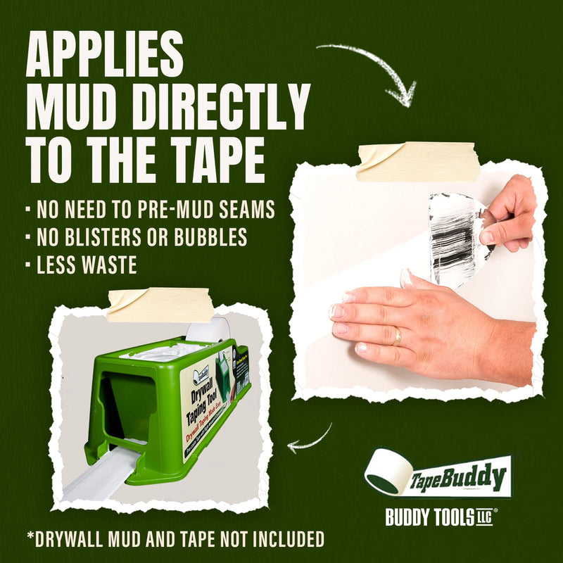 Buddy Tools TapeBuddy Drywall Taping Tool | Simplifies Drywall Banjo Taping - Reliable & Efficient Tape Dispenser for DIYers - Easy to Use - Reduces Mess and Waste