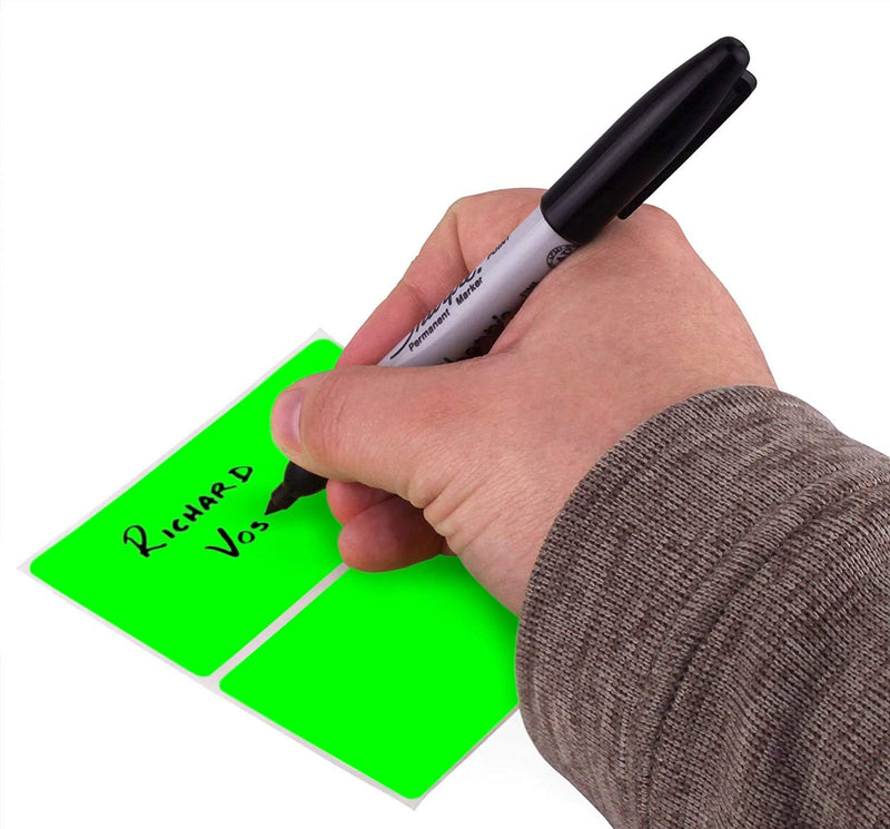 ChromaLabel 2 x 4 inch Permanent Color Code Rectangle Labels, 250 Stickers per Roll, Fluorescent Green