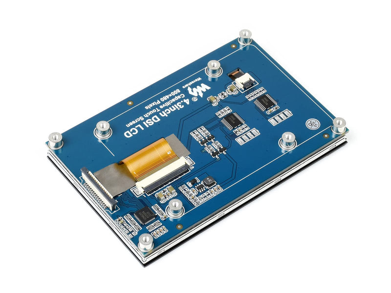Waveshare 4.3 inch LCD Capacitive Touch Display for Raspberry Pi 5/4B/3B+/3A+/3B/2B/B+/A+ 800 × 480 IPS Wide Angle MIPI DSI Interface Screen 4.3 Inch Mini Screen 4.3inch DSI LCD