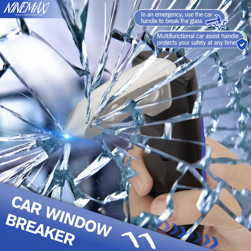 NINEMAX Car Door Assist Handle for Elderly: Car Handle Assist, Vehicle Support Handle Auto Grab Cane for Getting in and Out of Car, Window Breaker