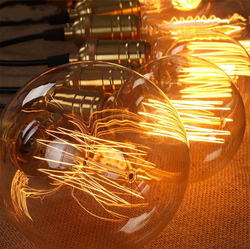 GOENDR Vintage Edison Bulb,Large Round Edison Antique Light Bulbs-G30/G95 120V - Dimmable Thread Filament Style Nostalgic Light Bulbs (4 Pack) G95