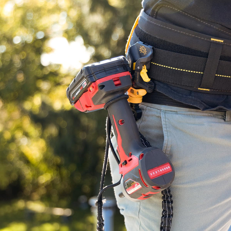 Spider Tool Holster - Pro Tool Holster + One Tool Grip + One Driver Pin - Upgraded, Self Locking Multi Tool Holder with Ambidextrous Thumb Lock