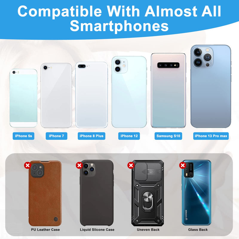 SHANSHUI Phone Card Holder, Silicone Ultra Slim Phone Wallet Stick on Credit Card Holder for Cell Phone Compatible for iPhone, Android & Most Smartphones - Black Black x 1 PCS Adhesive