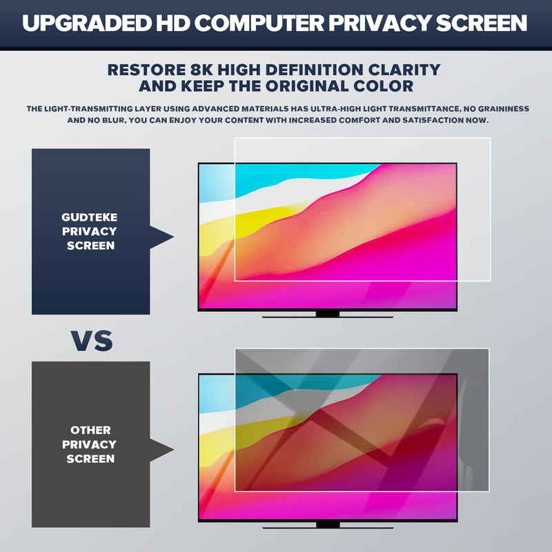 [2-Pack HD Computer Privacy Screen 24 inch, Upgraded Monitor Privacy Screen for 16:9 Widescreen Removable Anti Glare Computer Screen Cover and Blue Light UV-Blocking Screen Privacy Filter 2 pack 24 inch 16:9