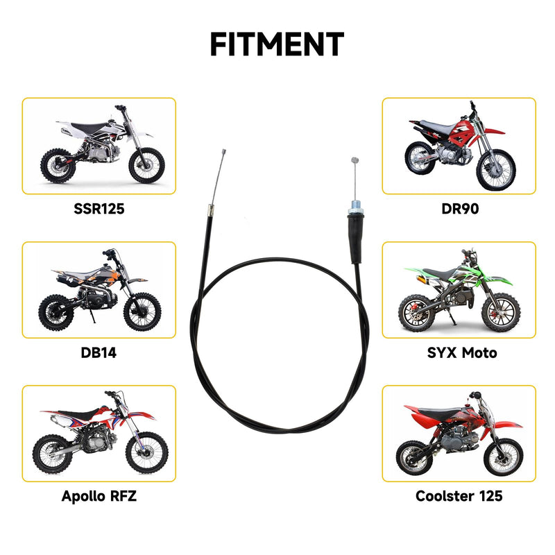 HIAORS 35.43" Throttle Cable for 50cc 70cc 90cc 110cc 125cc SSR Tao Tao DB14 DB17 DB20 DB24 Coolster MadMax QG-210 Baja Dirt Runner Apollo RFZ Roketa X-pro SYX Moto X-Treme Chinese Pit Dirt Bike Parts