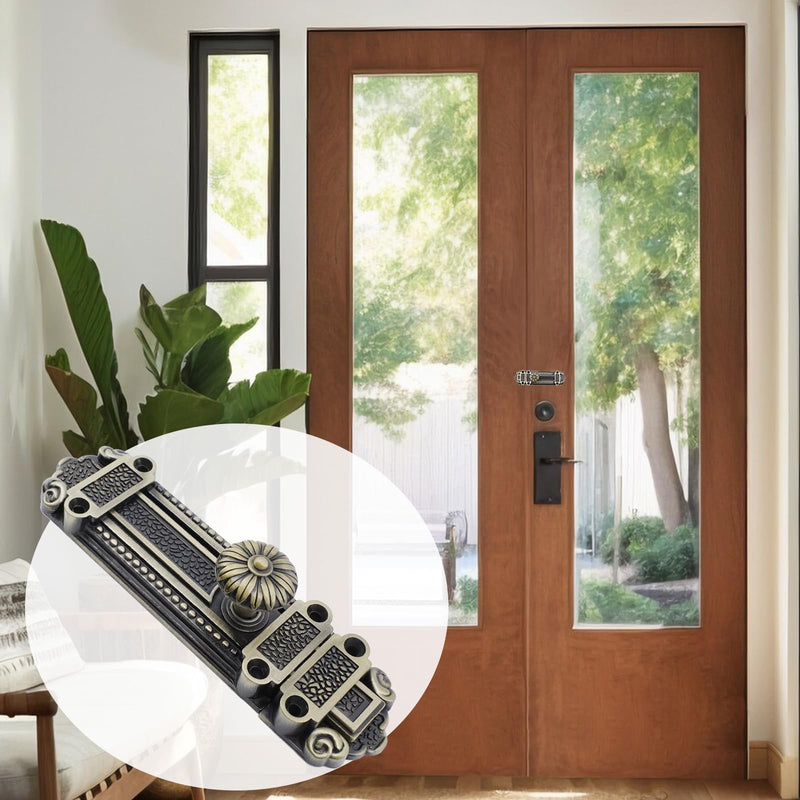 Geesatis 2Pcs Bronze Slide Door Bolt Gate Security Lock Latch Antique Sliding Door Window Latch, with Mounting Screws, Length 5 inch A-2 Pcs-Bronze