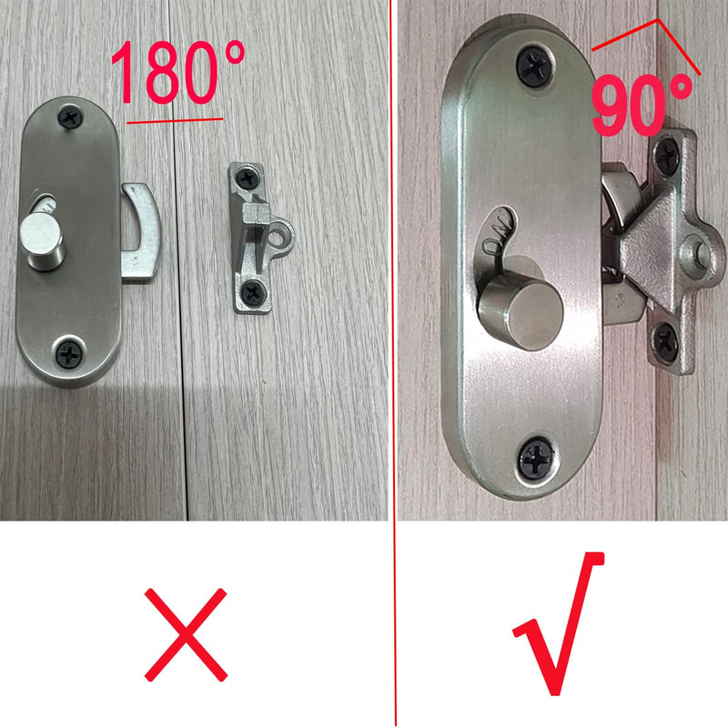 KAFENDA 90 Degree Door Lock, Bifold Door Lock Bolt Latch for Sliding Barn Door Security (2 Locks) 2 locks