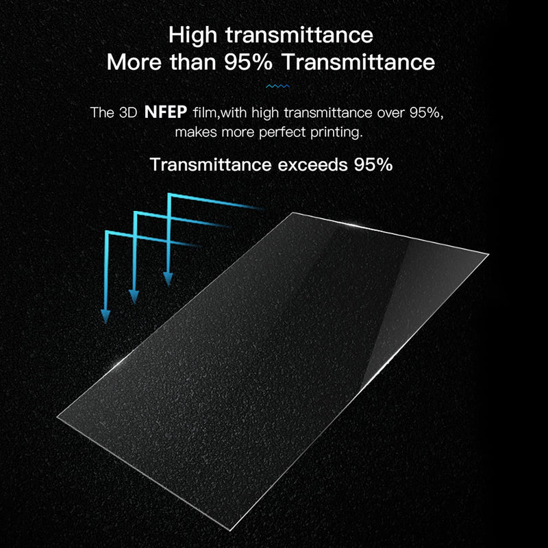 KOYOFEI 5PCS NFEP Film for Resin 3D Printer, nFEP(PFA) Release Film for ELEGOO Mars 4/Ultra/Max, Saturn(S), Photon Mono 2, M3, Sonic Mini 8K, Mono X 6K, M3 Plus,LCD Resin 3D Printer 260x200x0.127mm 5PCS 260x200mm
