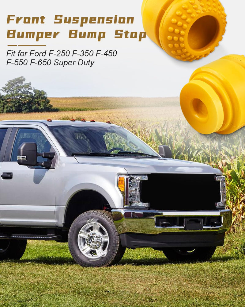 2PCS Front Suspension Bumper Bump Stop Fit for Ford F-250 F-350 F-450 F-550 F-650 Super Duty 2005-2024 Replace DC3Z-3020-B Fit for Ford Front