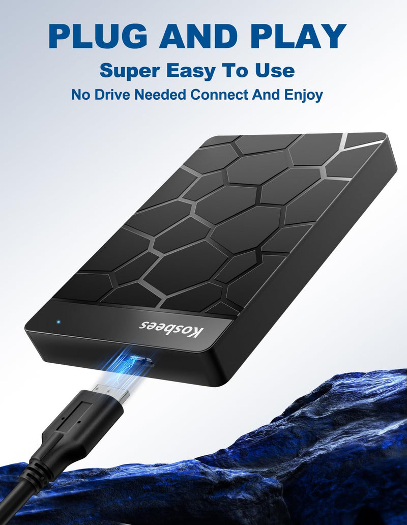 500 GB External Hard Drives,Portable Hard Drive for Windows,Ultra Slim External HDD Store Compatible with PC, MAC,Laptop,PS4, Xbox one, Xbox 360;Plug and Play Ready 500 GB
