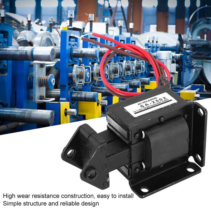 Push Pull Electromagnet AC Pull Magnet Electromagnet for Industrial Automation 220V AC 14.7N 15mm Stroke SA-2502 Mini Valve Magnetic Drive Electromagnet