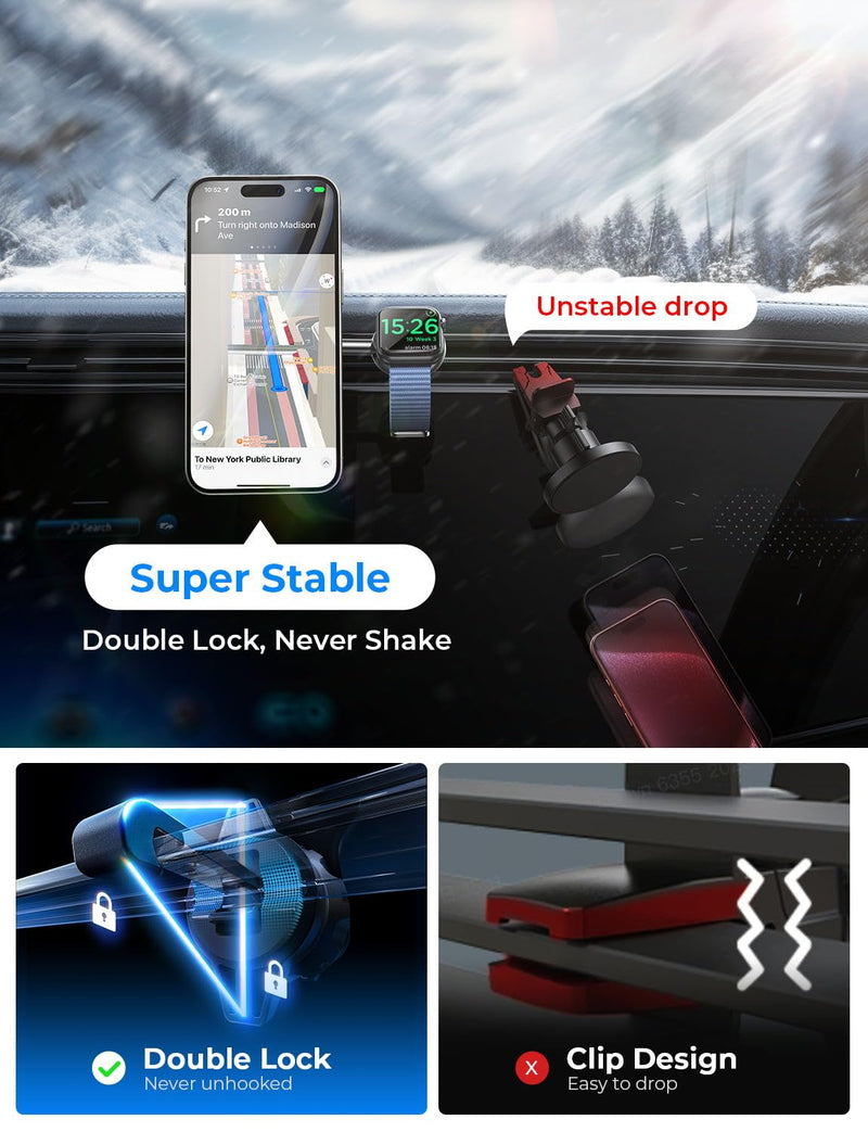 LISEN Primes for Day Delas 2 in 1 for 18W MagSafe Car Mount Charger, Wireless Vent Charger Magnetic Phone Holder Mount for iPhone Car Accessories for iPhone 16 15 14 13 12 Pro Max Plus and Apple Watch