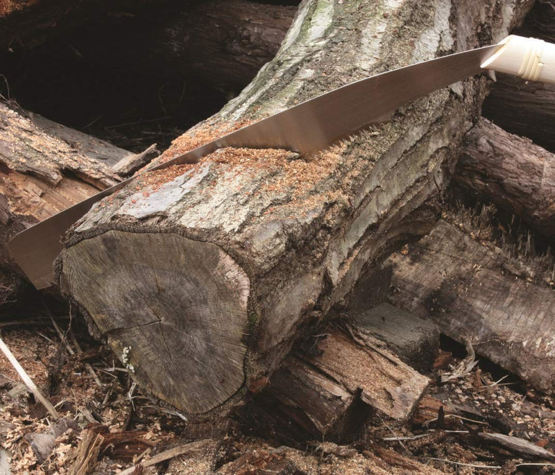 KAKURI Temagari Saw 14" Long Japanese Tree Limb Saw, Razor Japanese Steel Blade, Large Hand Pruning Saw for Cutting Tree, Log, Limb, Thick Branch, Raw Wood, Made in JAPAN Wooden 360 Mm
