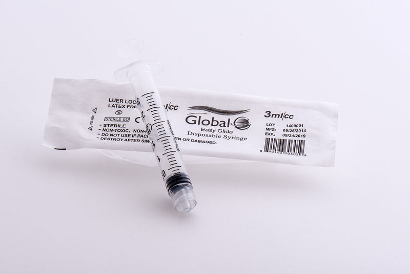 (Qty 200) EASY GLIDE 3cc Luer Lock Syringe (No Needle)