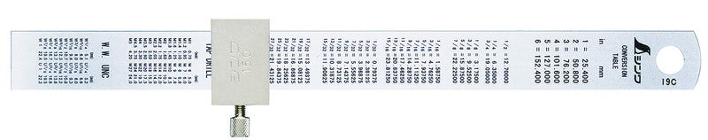 Shinwa 150mm Stainless Steel Hard Chrome Plated Hook Ruler 1 piece