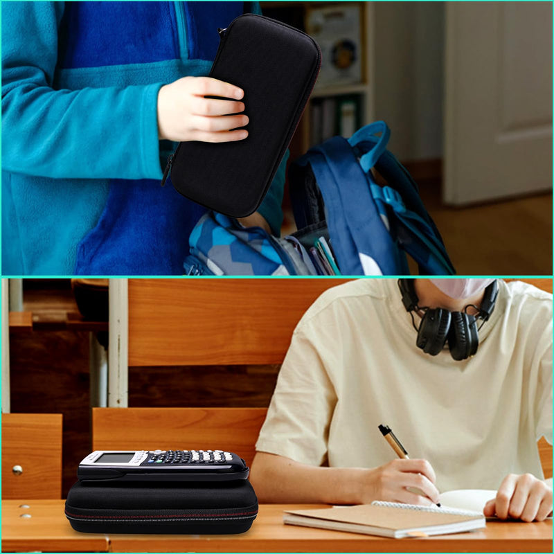 XANAD Black Hard Case for Texas Instruments TI-84 Plus CE/TI-84 Plus/TI-Nspire CX II CAS/TI-Nspire CX II/TI-83 Plus/TI-89 Titanium/TI-85 / TI-86 Color Graphing Calculator