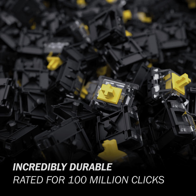 Gateron KS-15 Optical Switches for MX Mechanical Gaming Keyboard | 35g Force | Linear | Clear Top RGB Switches for Backlit Keyboard | (65 PCS, Yellow) 65 Pcs