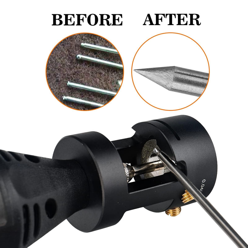 3mirrors Aluminum Tungsten Electrode Sharpener Grinder for TIG Welding Tool w/Cut-Off Slot Multi-Angle& Offsets, 4 Copper Screws Holes& 2 Upgrade CNC Mandrels& 5 25mm Diamond Wheels& Instructions 4 Holes