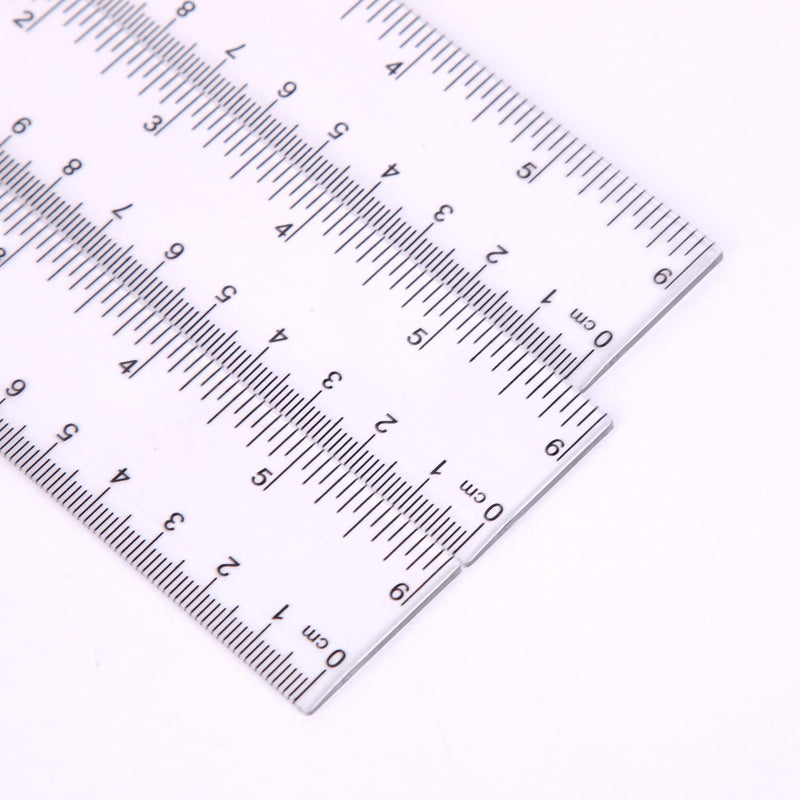 Pack of 3 Plastic Rulers, 15 cm 20 cm 30 cm Ruler Transparent Flexible Precision Ruler Measuring Tool Flexible Precision Ruler for School Office Home (6, 8, 12 Inches)