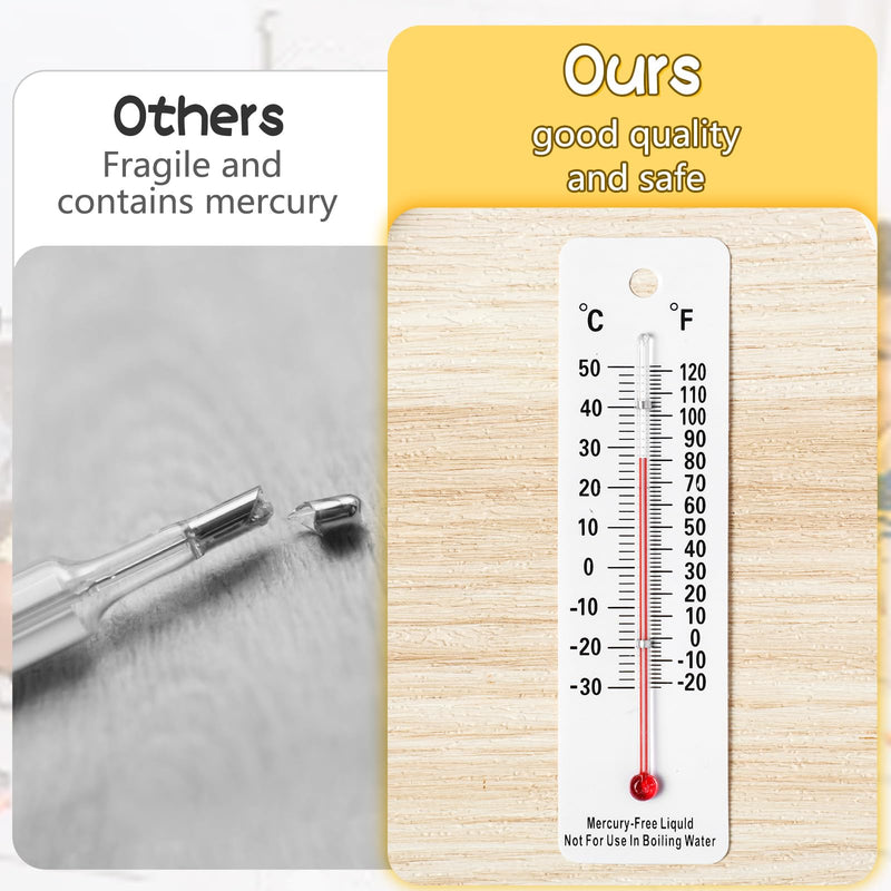 Maitys 50 Pcs Science Thermometers Mercury Free Student School Supplies Boiling Point Thermometers for Classroom Teaching Tools (White) White