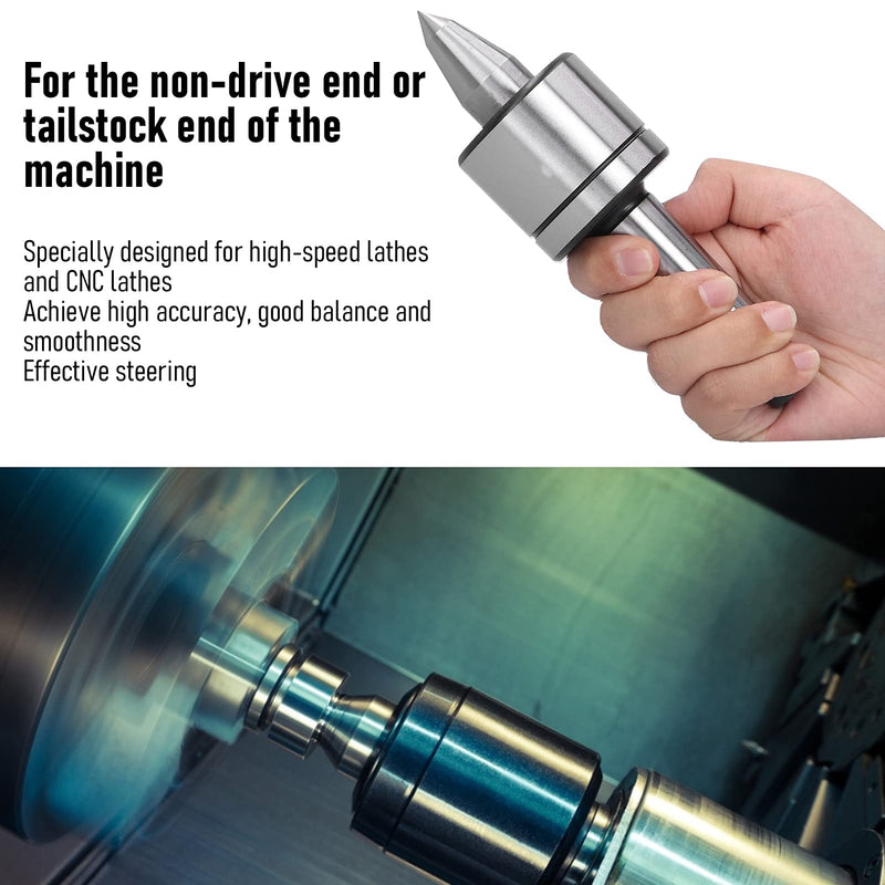 Revolving Center, MT3 T10 Alloy Tool Steel, Rotating Morse Taper Tailstock and Lathe Woodworking Tool