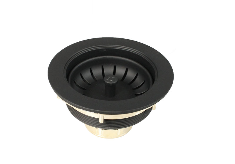 Keeney K1439BLK Deep Thread Cast Brass Sink Power Ball Basket, Complete Kitchen Strainer 3.5", Black